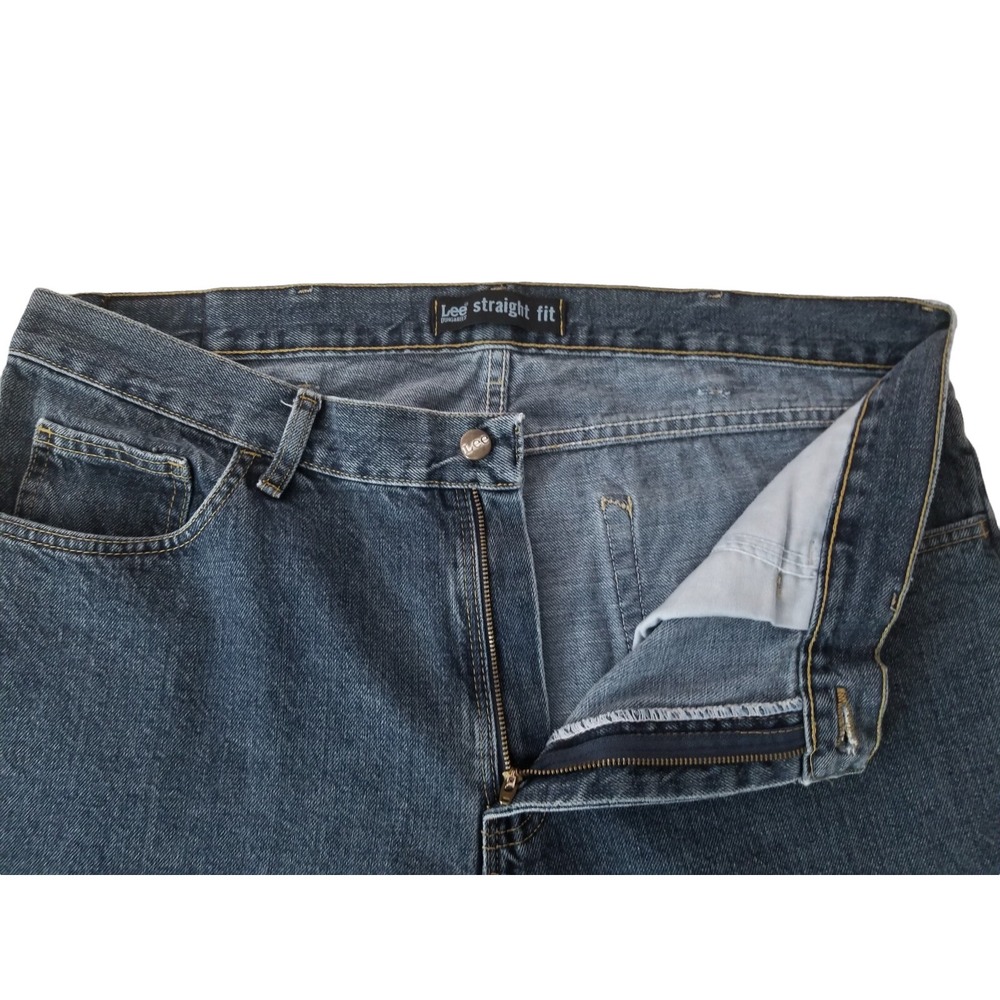Lee Dungarees Straight Fit Men's Size W38 X L34 Quartz Denim Blue Jeans Cotton - Picture 7 of 12